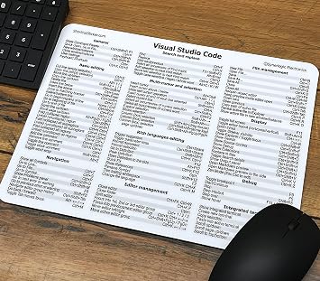 Synerlogic Visual Studio Code Ultimate Keyboard Shortcut Reference Guide Mousepad, Premium Laminated Non-Slip Rubber (for PC)