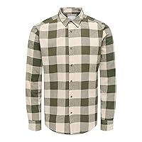 Only & Sons Camicia da Uomo ONSGUDMUND, Notte Foresta
