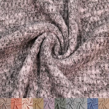 60" Wide Poly Spandex Rayon Rich Waffle Brushed Knit Fabric by The Yard - 210GSM, Medium Weight, 4-Way Stretch - Apparel, Drapery, Headbands, Decorations & DIY
