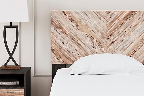 Miniatura 2 de Signature Design by Ashley Piperton Cabecero de plataforma contemporánea solamente, Queen, dos tonos negro