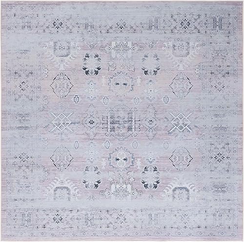 Miniatura 8 de SAFAVIEH Tucson Collection - Alfombra de área de 9 x 12 pies, diseño de medallón persa, no desprende pelusa, lavable a máquina y antideslizante,