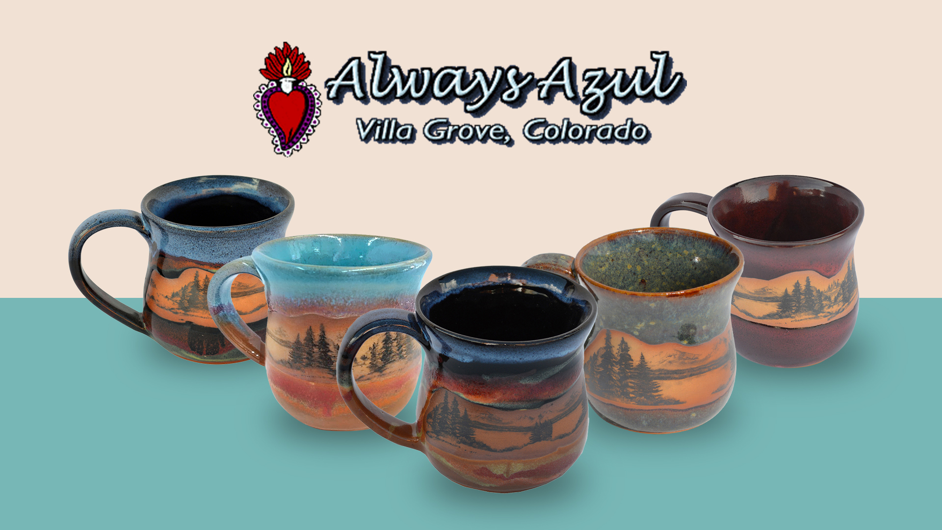 Amazon.com | Handmade Ceramic Coffee Mug - Always Azul Mountain