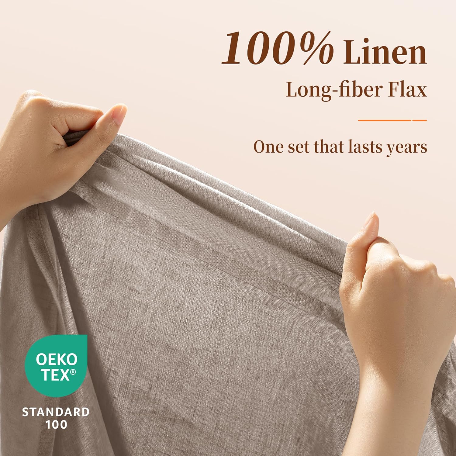 100% Pure Linen Sheet Set Breathable Natural Linen Sheets 4pcs Queen Size, Bedding Set Deep Pocket Up to 16" Moisture-Wicking Softens with Every Wash, Relaxed Texture (Linen Queen)