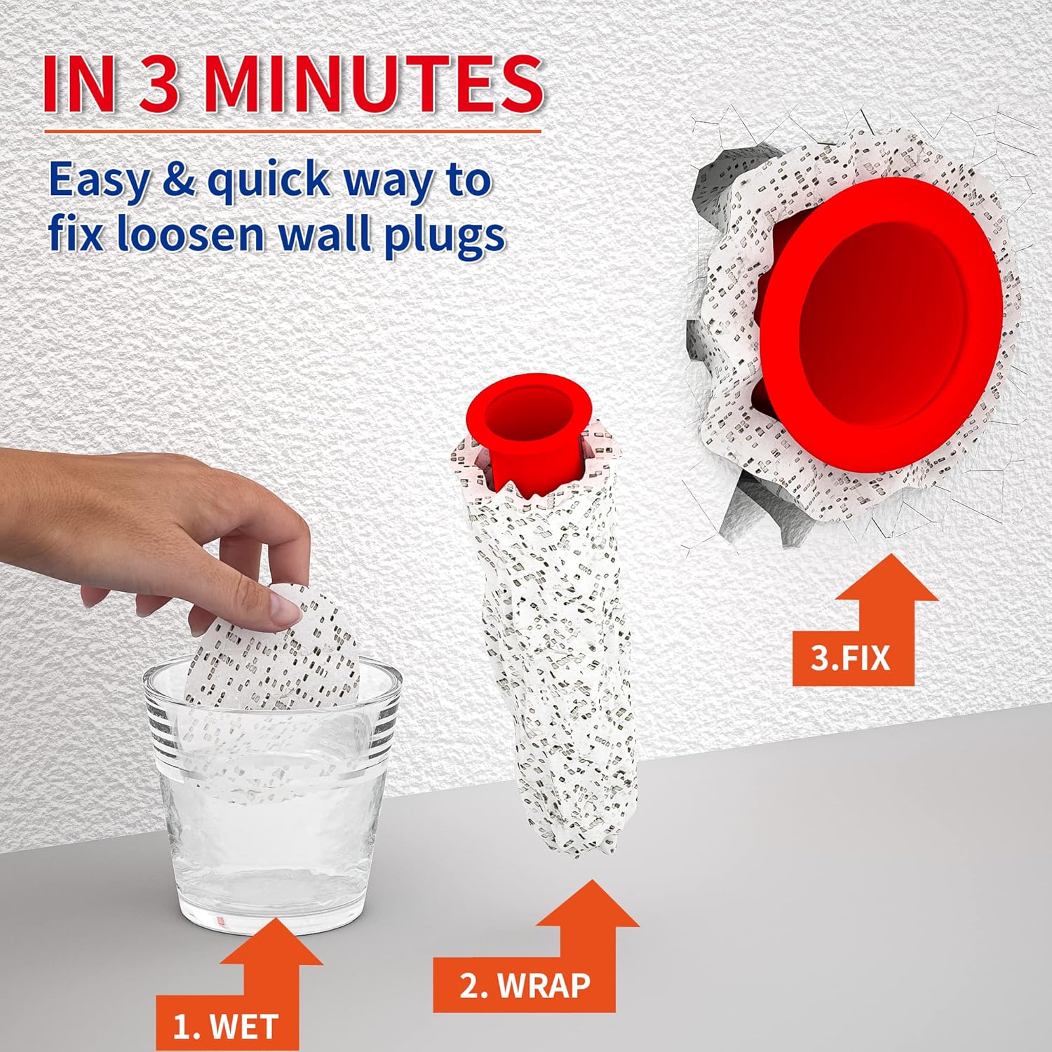 Fixing Loose Wall Plugs Fast (24 Discs), Drywall Anchor Repair, Perfect