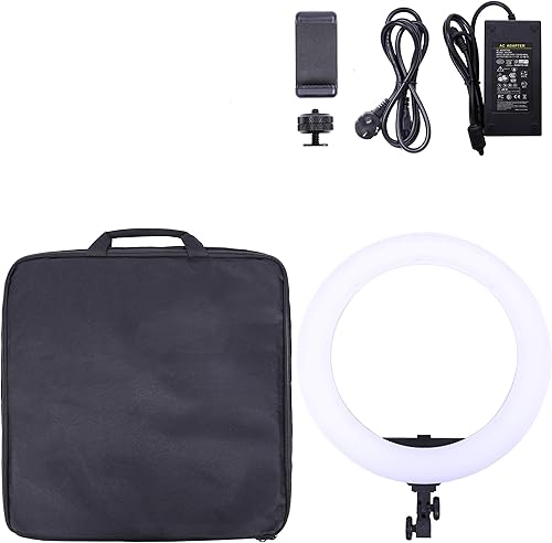 Miniatura 8 de Dracast Halo Bi-Color LED180 | Kit de luz LED de anillo de video regulable de 18 pulgadas | Bicolor 3200K-5600K | Control remoto | Iluminación de