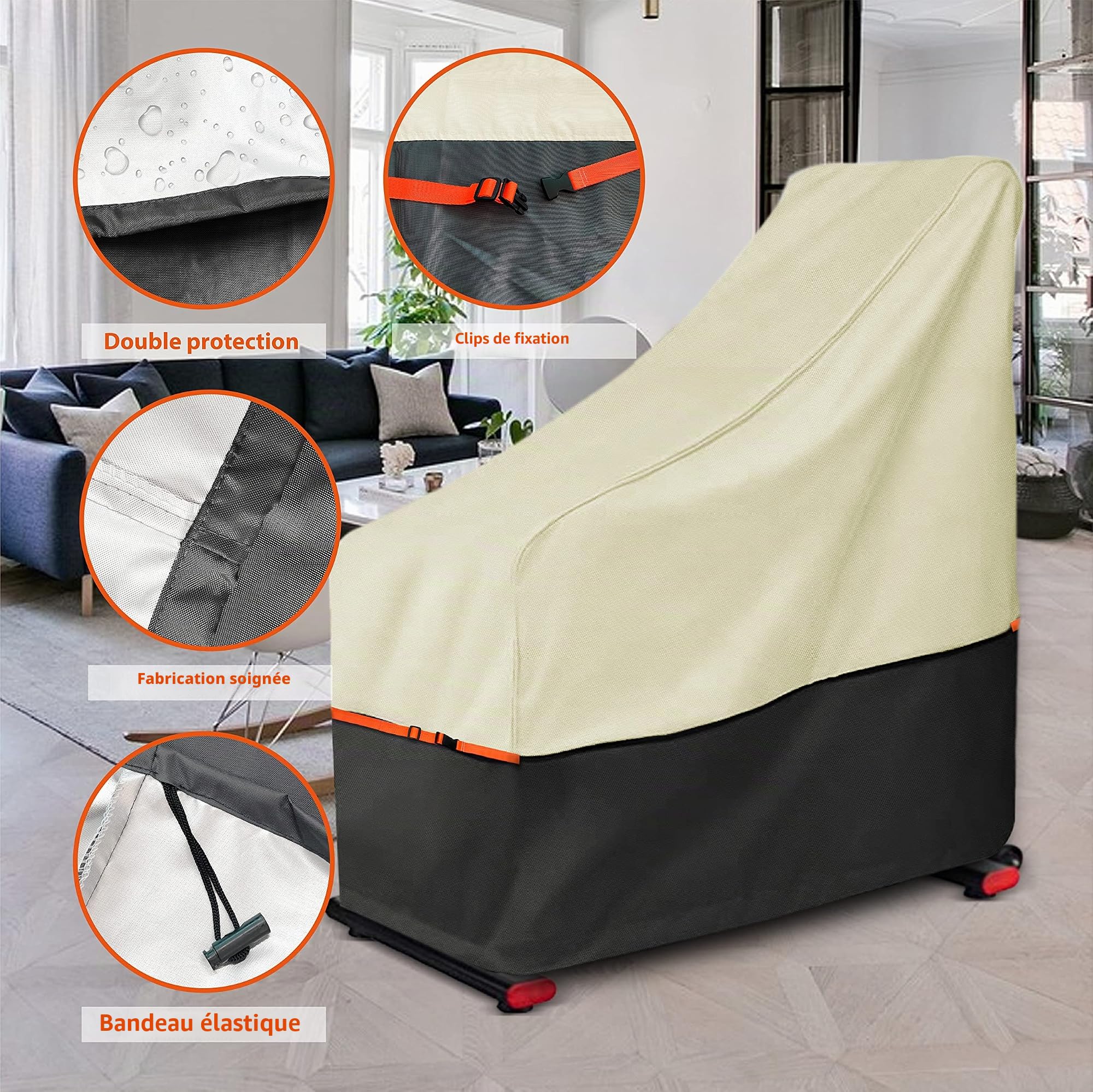 Housse de vélo d'appartement, Housse de Vélo d'exercice D'intérieur/Exterieur Imperméable Anti Pluie Neige Poussière，pour Toutes Les Tailles vélo d'appartement