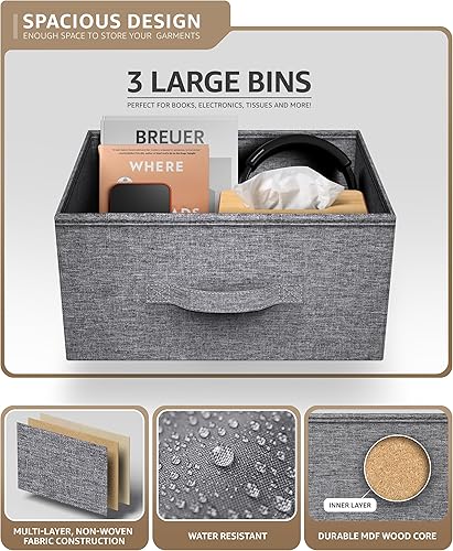 Vista 173 de Sorbus Cómoda de mesita de noche con 2 cajones de madera sintética, mesita de noche con almacenamiento para dormitorio, sala de estar, armario