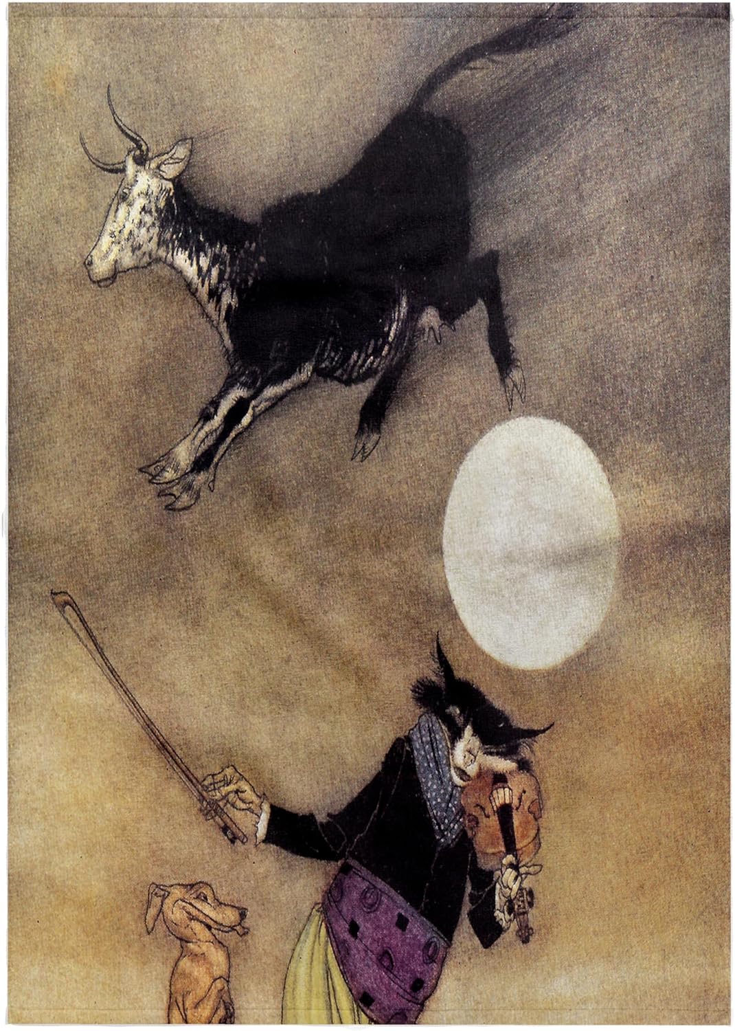 3dRose The Cow Jumped Over the Moon Vintage 22x30 Bath Hand Pool Towel