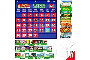 Blue Calendar Pocket Chart for Classroom