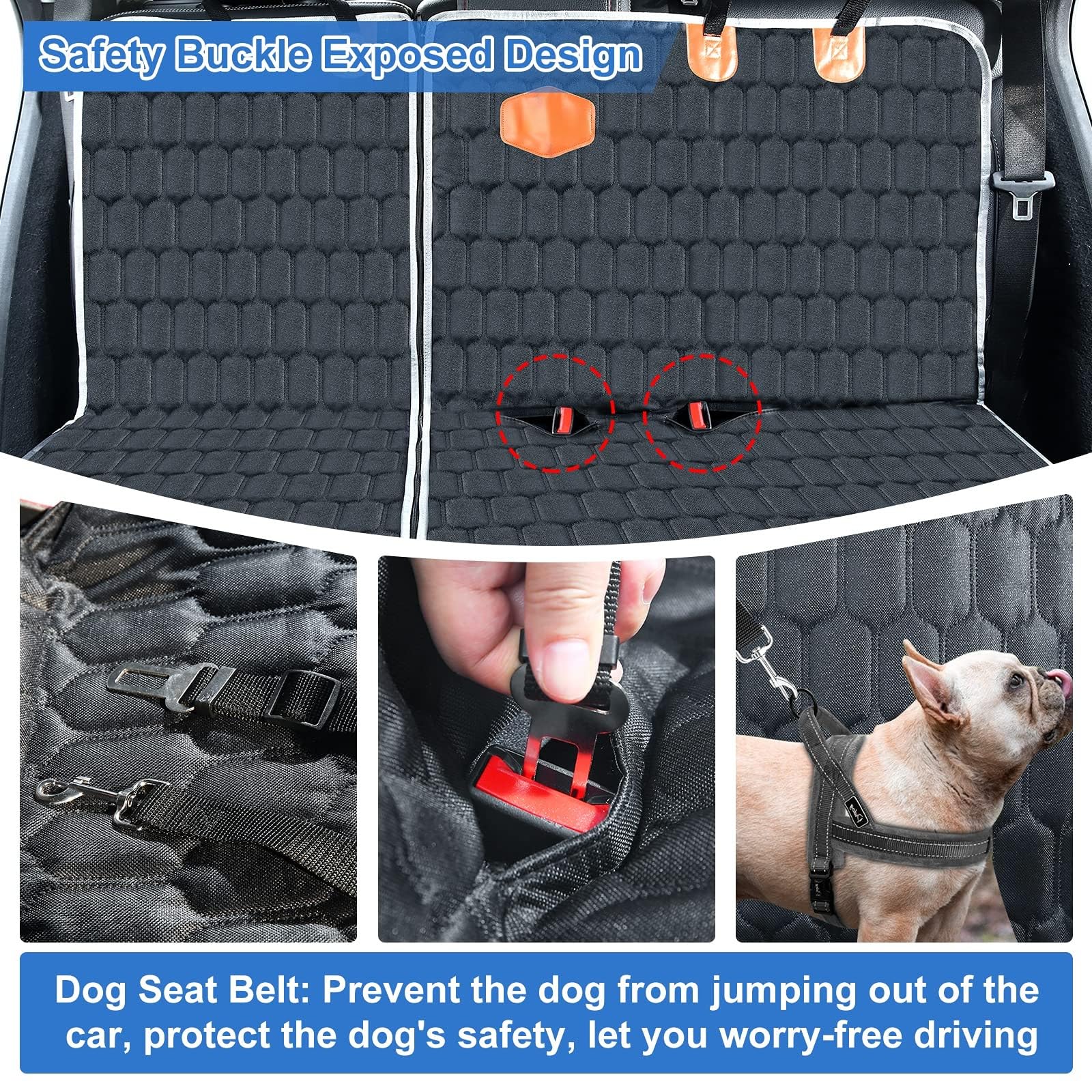 Coprisedile Auto Cani Telo per Ford KA+ Active (ab Bj.2018) -, Coprisedili Posteriore Cani Impermeabile Antiscivolo con FinestreAntigraffiato Telo Cane Auto