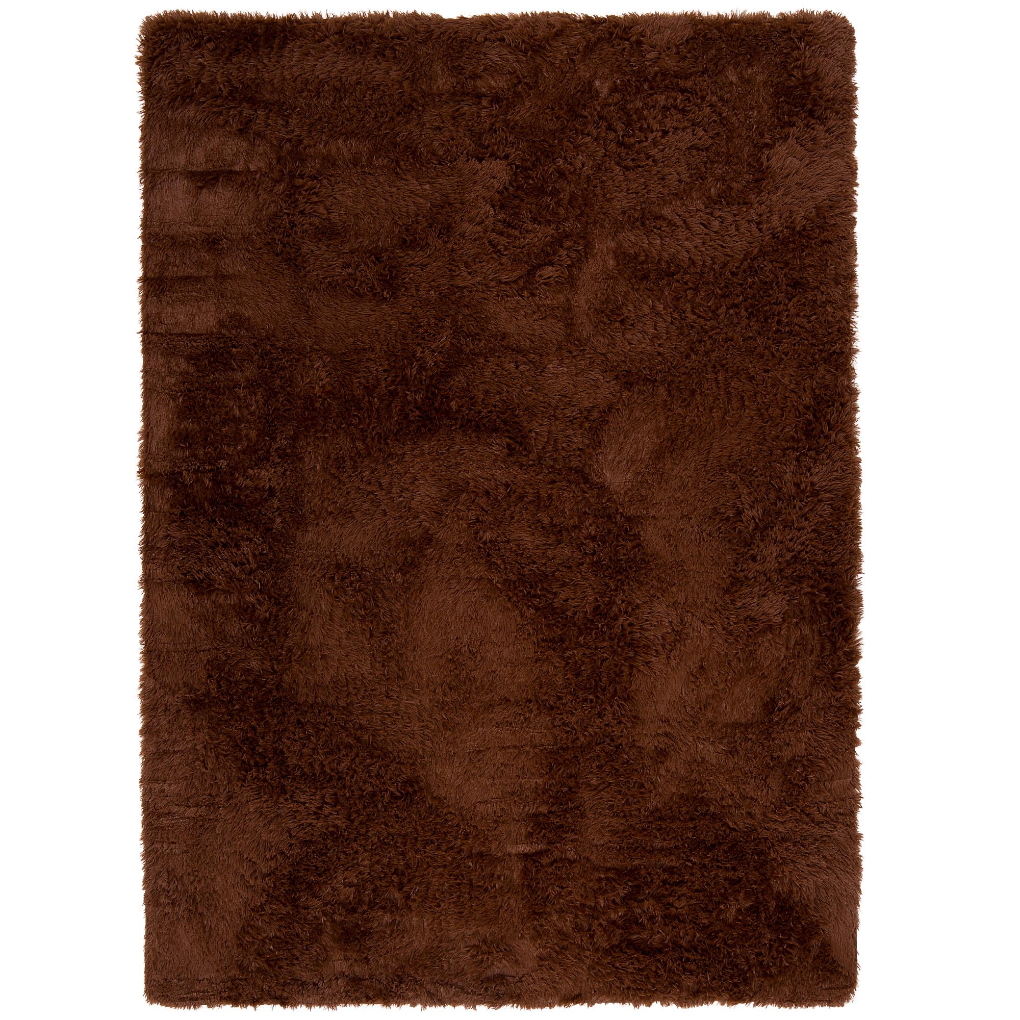 Pergamon Tapis Shaggy Fluffy Marron foncé – Tapis à Poils Longs Extra Doux, Tapis de Salon Moderne, Moelleux et Facile d’Entretien