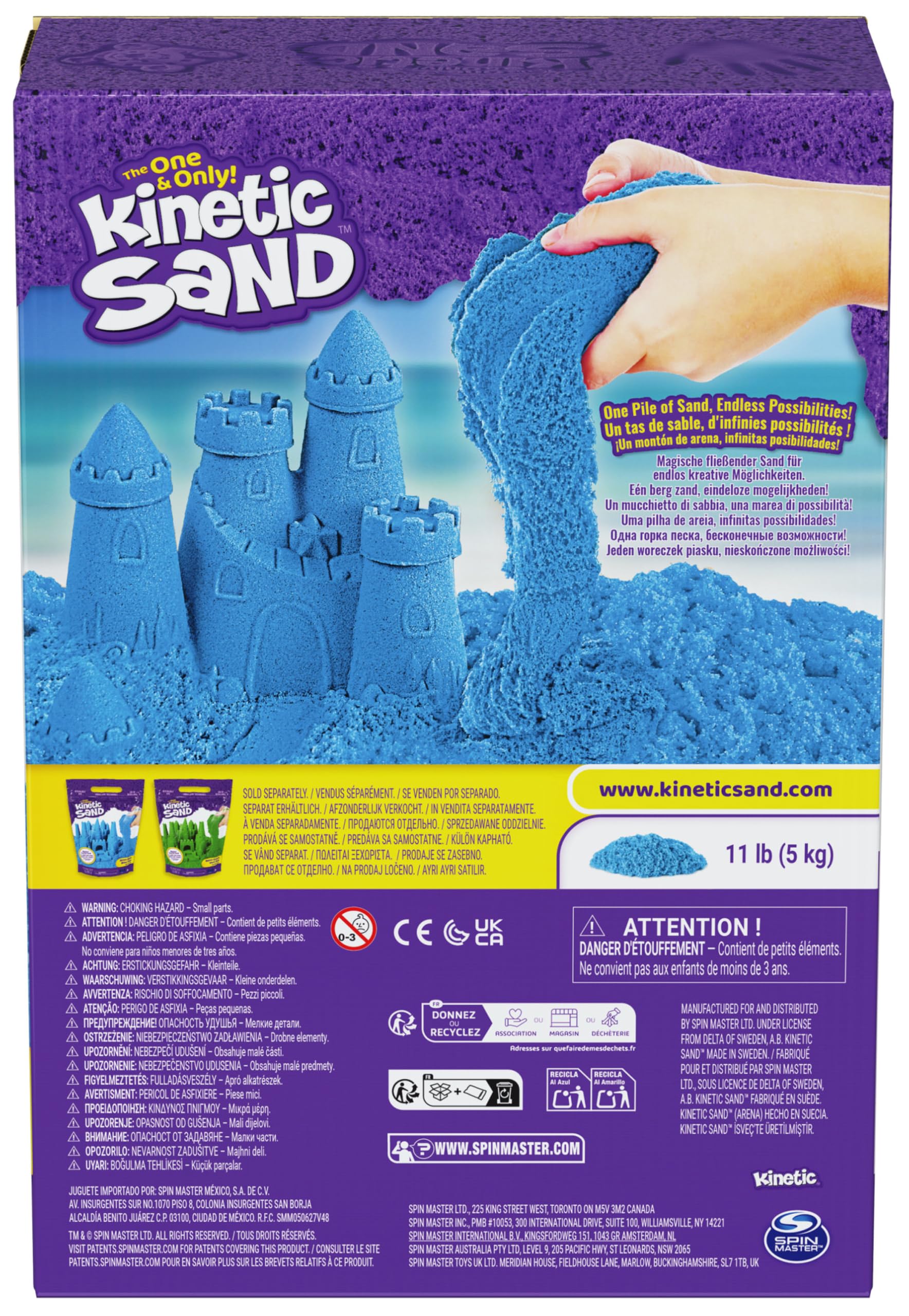 Kinetic Sand 5 kg Blau - original kinetischer Sand aus Schweden in Neon-Blau, entspricht Allen gesetzlichen Sicherheitsanforderungen, für Kindergarten und Therapie, Indoor-Sand für Kinder ab 3 Jahren