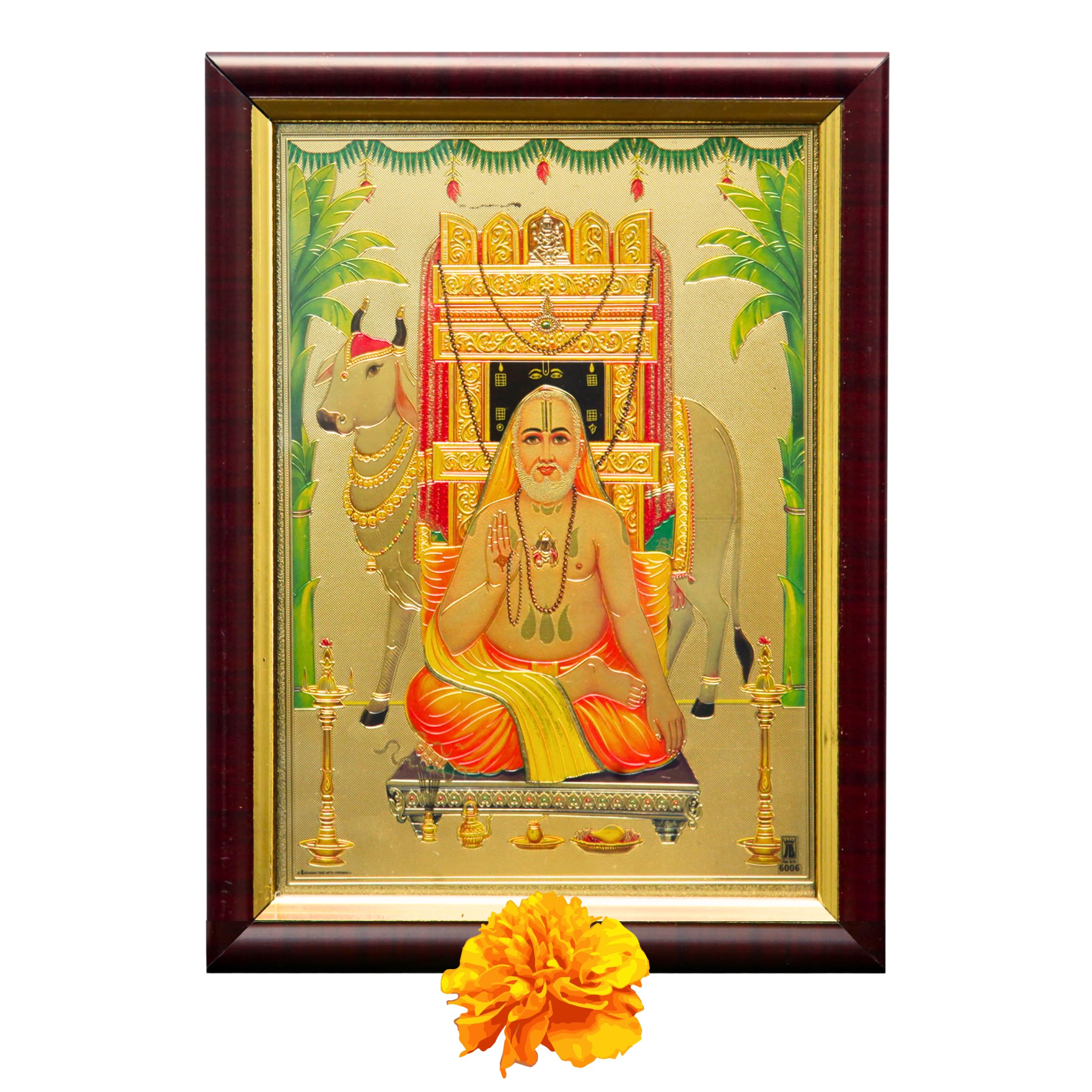 anciently Raghavendra Swamy Photo Frame | Premium Glass Covered God Photo Frames For Pooja Room | Fibre Framed God Photo Frame For Wall Decoration, 8x6 Inches, 1 Piece (Raghavendra Swamy)-image-24