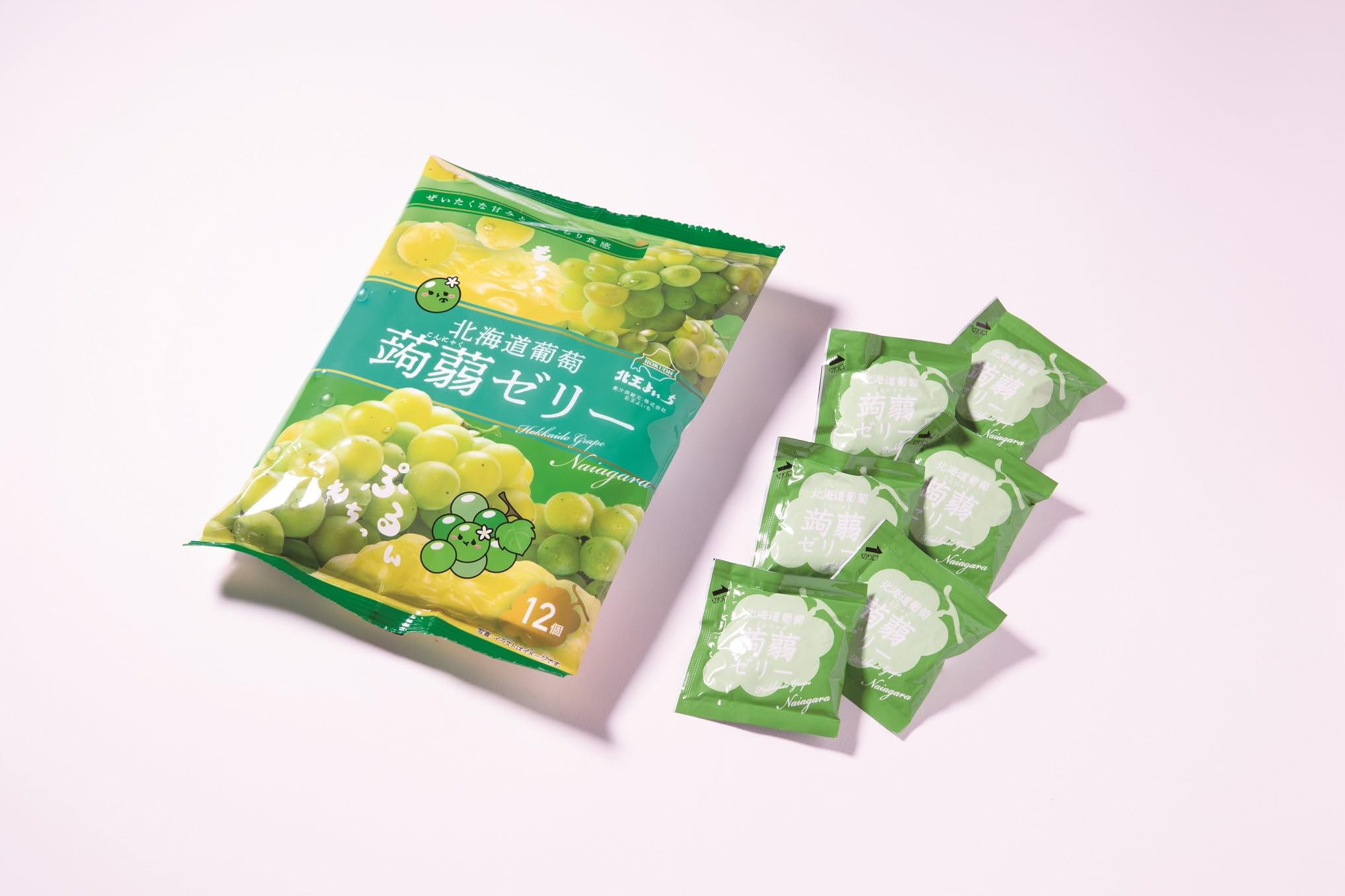 Amazon.co.jp: 北見鈴木製菓 北海道葡萄蒟蒻ゼリー ナイアガラ (16g×12