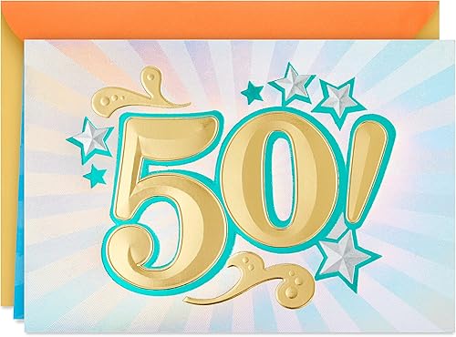 Hallmark Tarjeta de cumpleaños número 50 (Here's to Fifty)