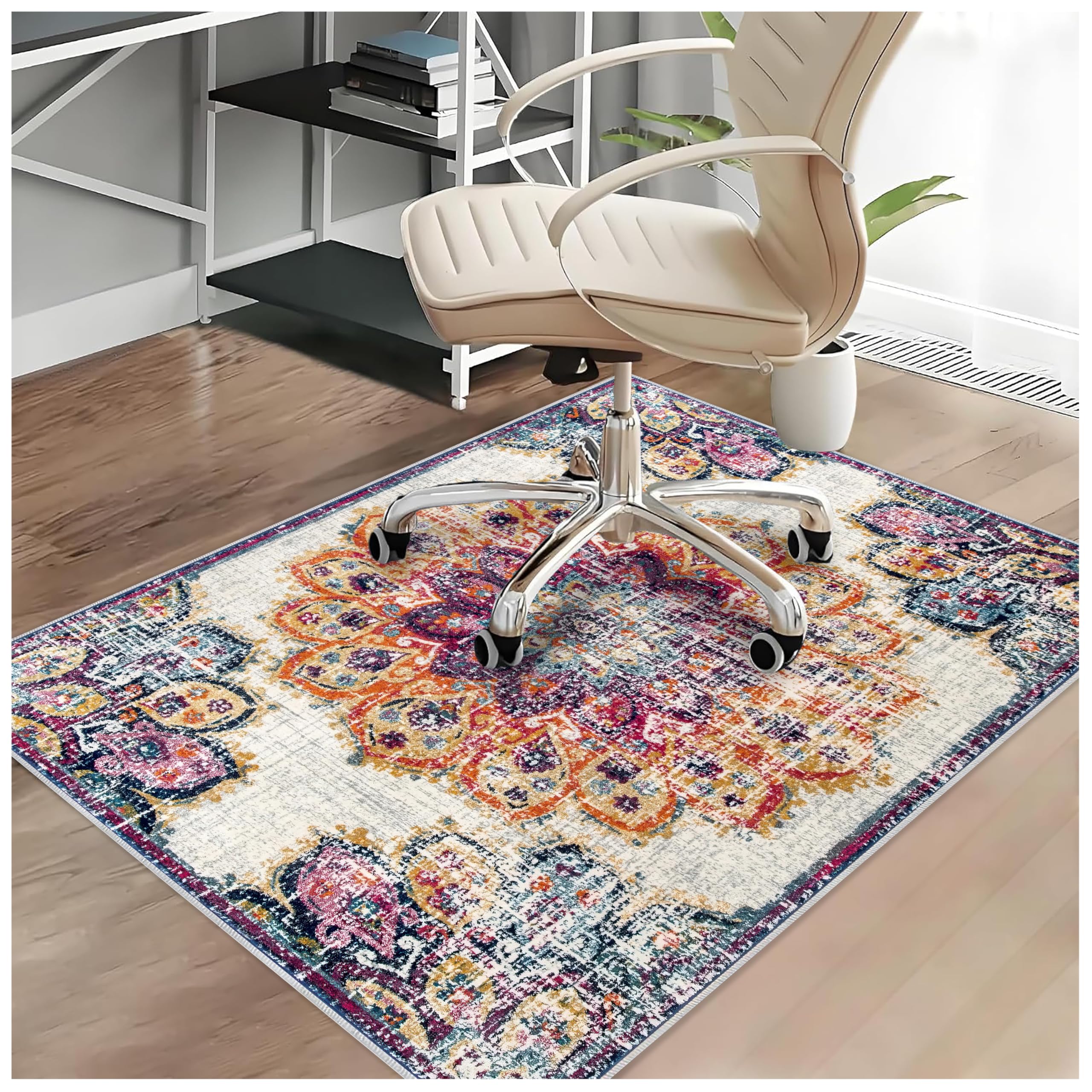 Office Chair Mat for Hardwood Tile Floor Under Desk Carpet Protector for Rolling Computer Chair Mats Machine Washable