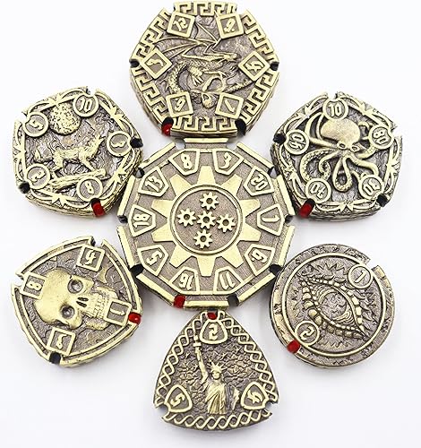 Miniatura 3 de Juego de dados de insignia de Calabozos y Dragones, juego de dados poliédricos de metal hueco, dados de calavera de dragón D&D, DND Tenzi Blue Elf