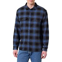 Vans Lawson Camicia in Flanella a Quadri, Nero/Blu Navy