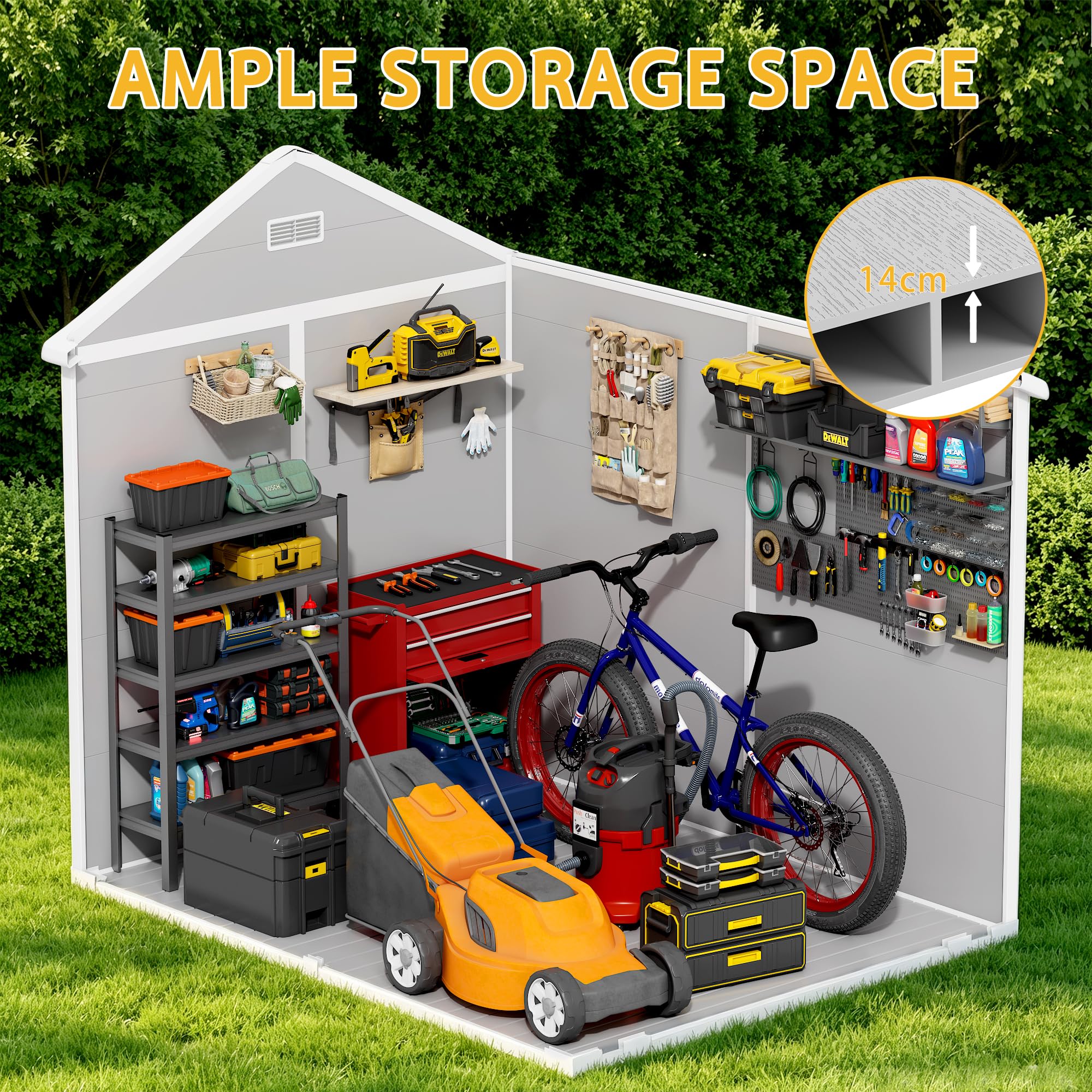 The 5 Best Outdoor Storage Sheds of 2026 3 PIPLEO 6x8 FT Resin Outdoor Storage Shed with Floor, Plastic Garden Storage Shed — product photo
