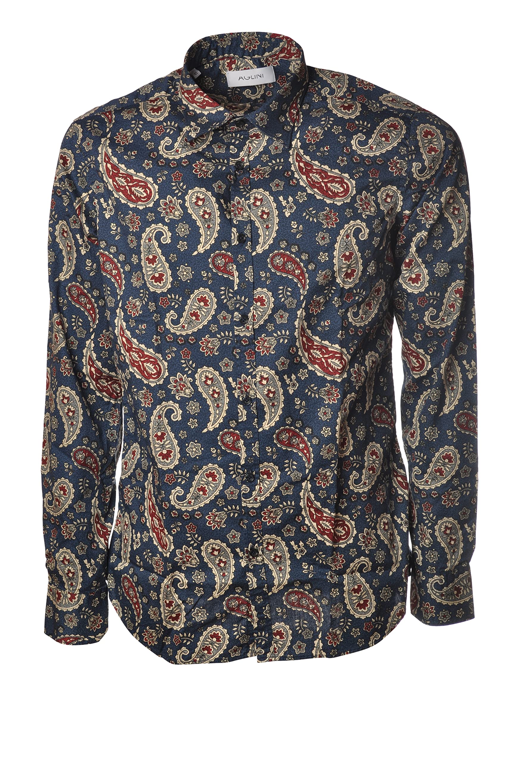 AGLINI, Camicia Modello avvitato, in Fantasia.  FRANCESCO-F827/57-FANTASIABLU (39) : Amazon.it: Moda