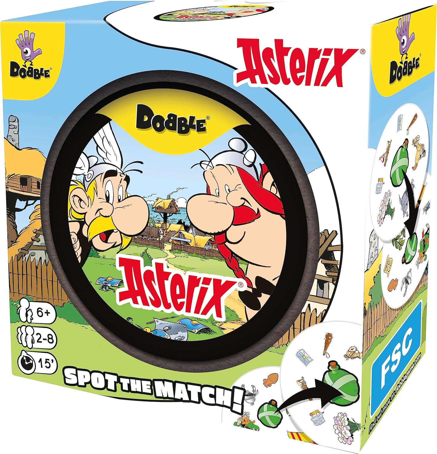 Asmodee | Dobble Asterix | Card Game | Ages 6+ | 2-8 Players | 15 Minutes Playing Time