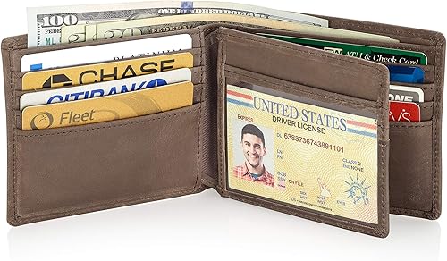 Miniatura 2 de Cartera plegable de piel Stealth Mode para hombre con ventana de identificación y bloqueo RFID
