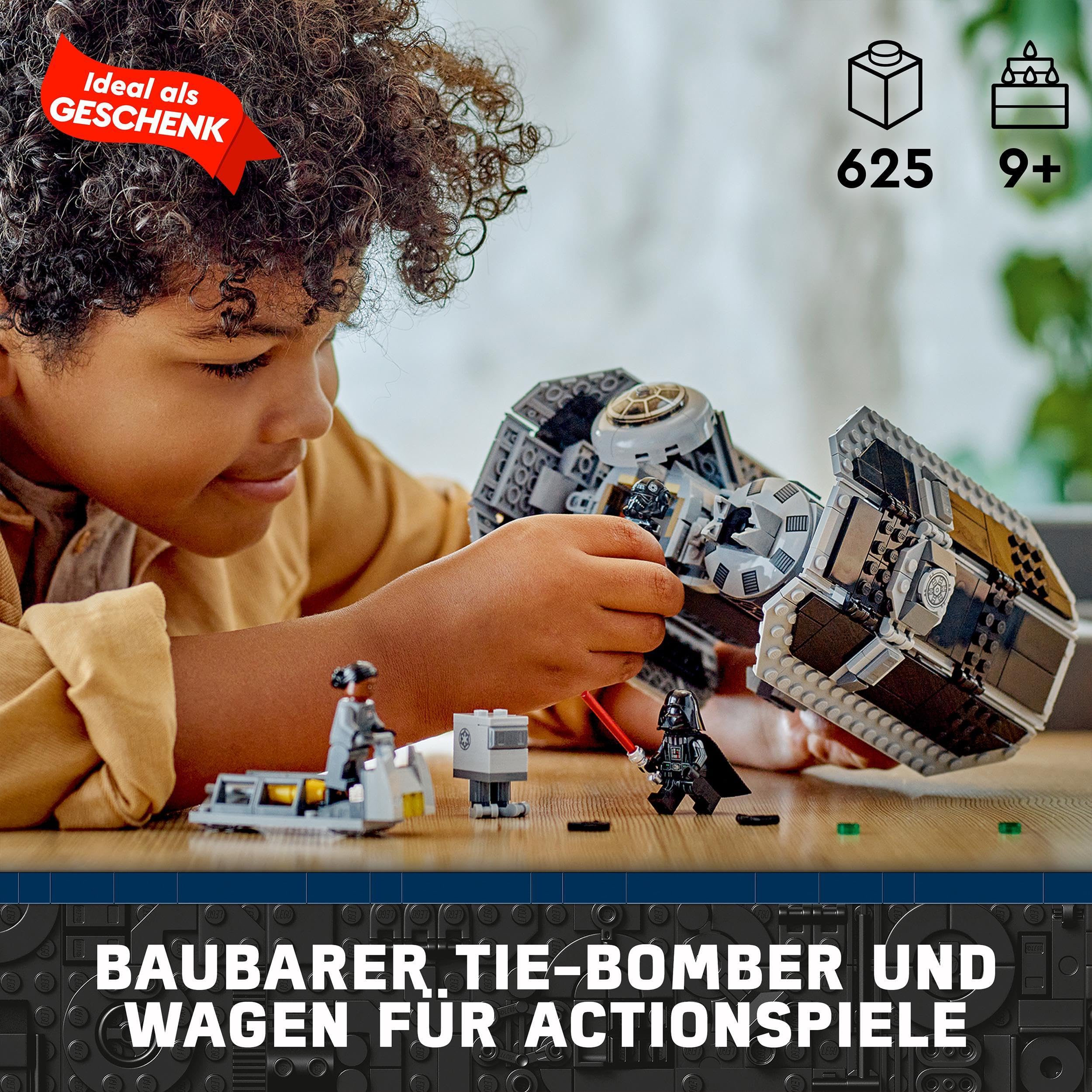 LEGO 75347 Star Wars TIE Bomber Model Building Kit, Modellino da Costruire di Starfighter & 75333 Star Wars Jedi Starfighter di Obi-Wan Kenobi, Modello da Costruire