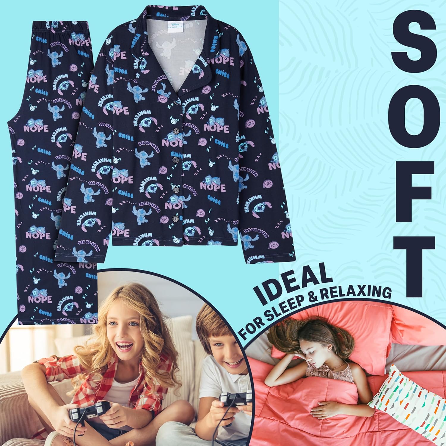 Get Trend 2 Pc Pajama Sets for Girls, Teens with Top, PJ Pants, Sleepwear, Nightwear, Kids PJs, Lounge Set, Gifts for Girls - Image 2