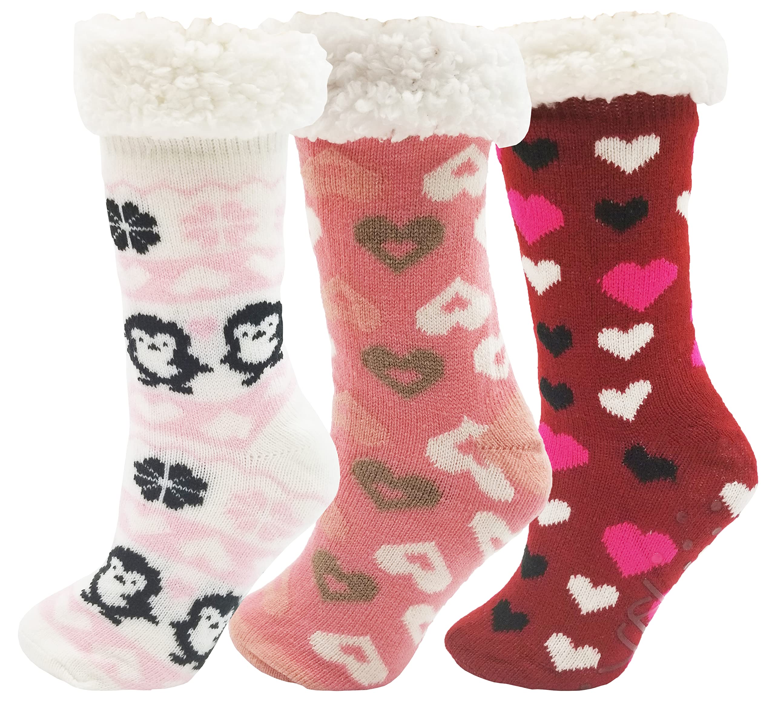 Heart Print Crew Socks for Women, Bulk Valentines Day Pink Love Colorful Pattern Novelty Cute, Mothers Day
