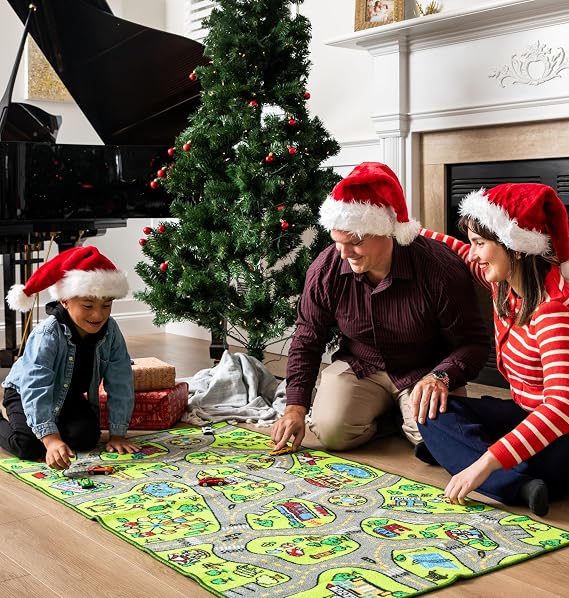 ToyVelt Carpet Playmat Kids Rug - X-Large 71 x 39 Educational City Road Traffic Mat for Kids Ages 312 - Preschool Rug & Play Room Carpet with Skid-Proof Backing - Bedroom & Playroom