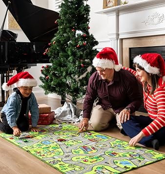 ToyVelt Carpet Playmat Kids Rug - X-Large 71 x 39 Educational City Road Traffic Mat for Kids Ages 312 - Preschool Rug & Play Room Carpet with Skid-Proof Backing - Bedroom & Playroom