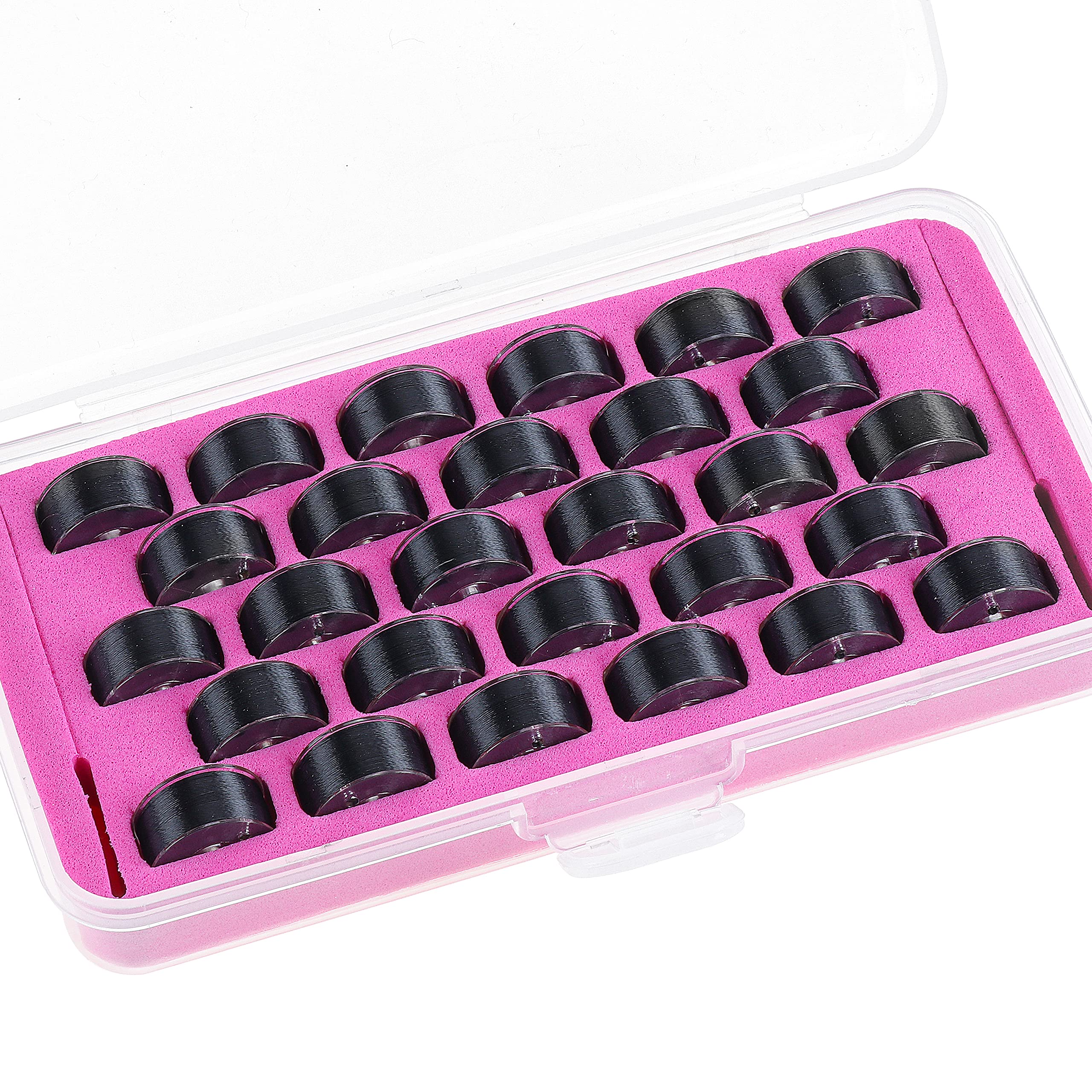 New brothread 28pcs Black 70D/2 (60WT) Prewound Bobbin Thread Plastic Size A SA156 for Embroidery and Sewing Machines DIY Embroidery Thread Sewing Thread