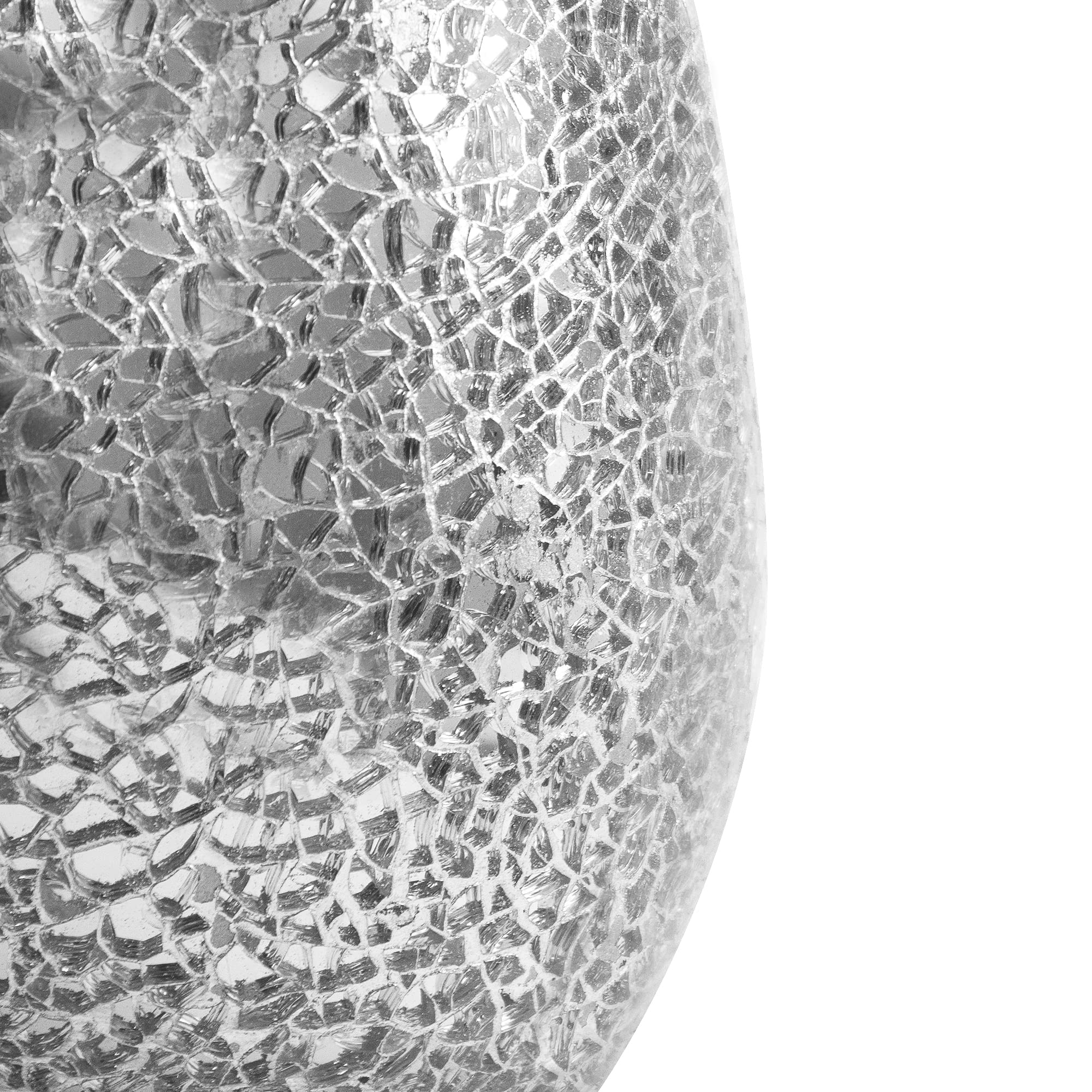 Vaso Cepillo Dientes baño | Serie Trencadis Plata | Resina y Cristal | Color Plata | para baño o Cocina | 8 cm ∅ x 12 cm Alto