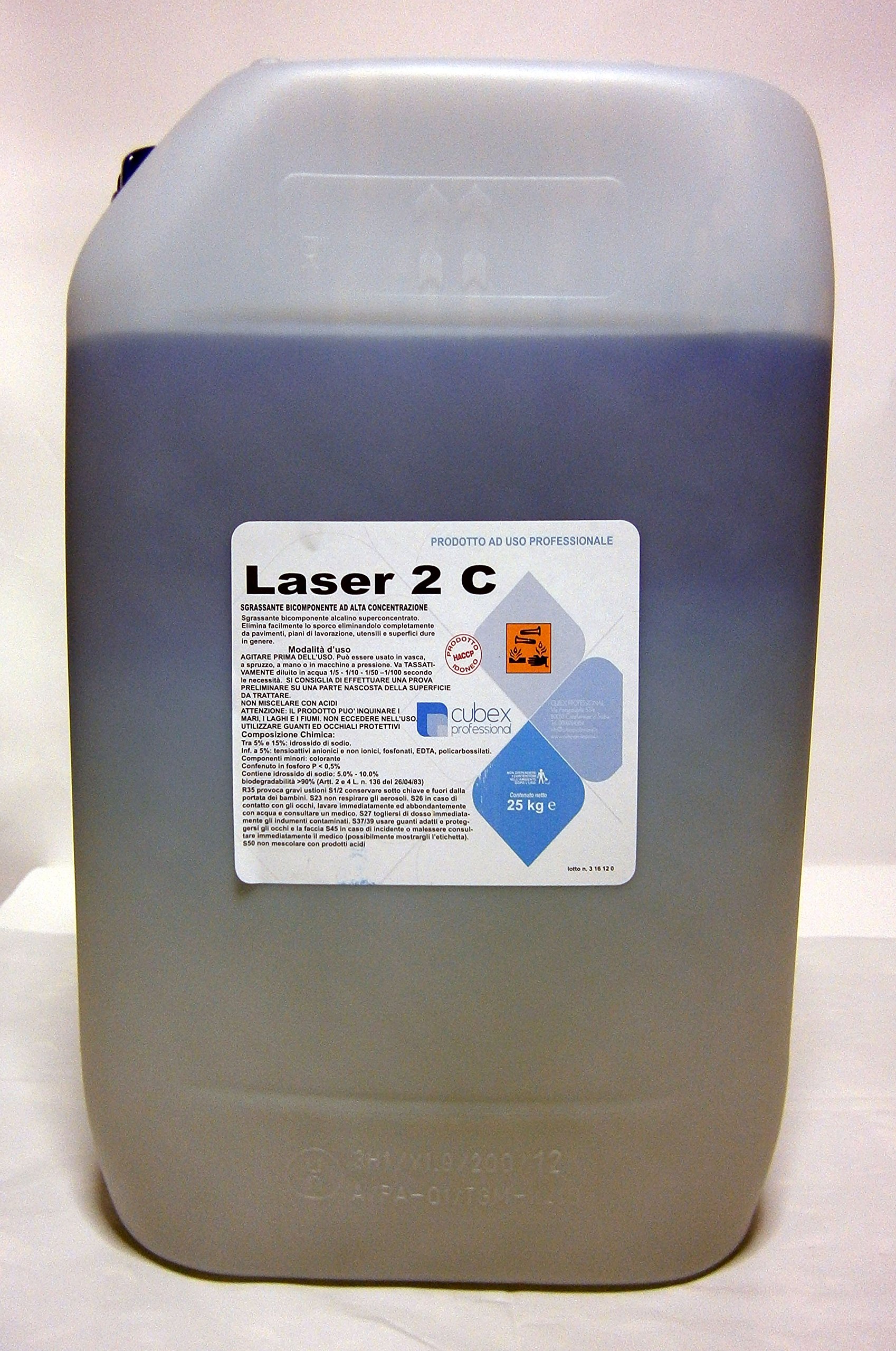 Cubex Professional - Limpiador desengrasante para suelos planos de procesamiento y herramientas láser 2C 25 kg