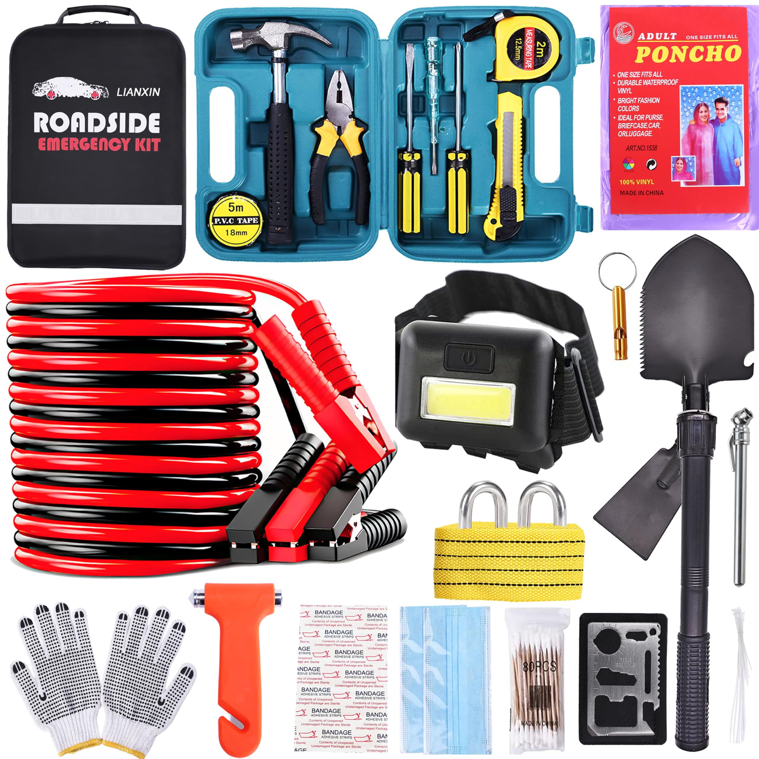 Emergency Roadside Kit with Jumper Cables