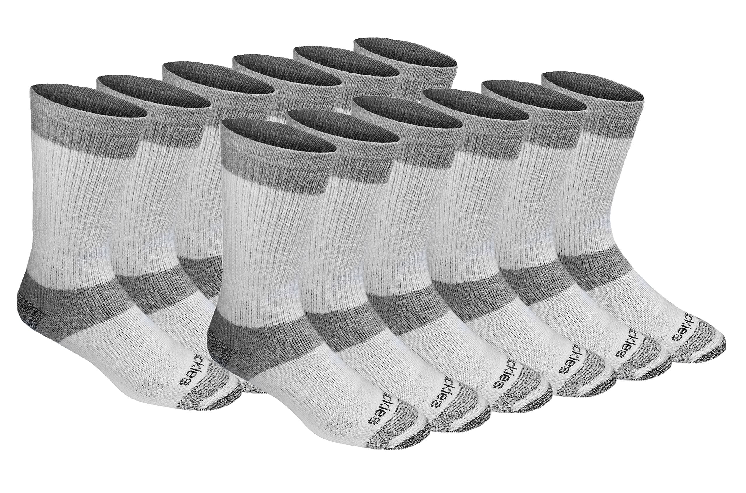 Dickies Herren Dri-Tech Moisture Control Crew Socken Multipack, 3.0 Full Cushion White (12 Paar), Shoe Size: 6-12