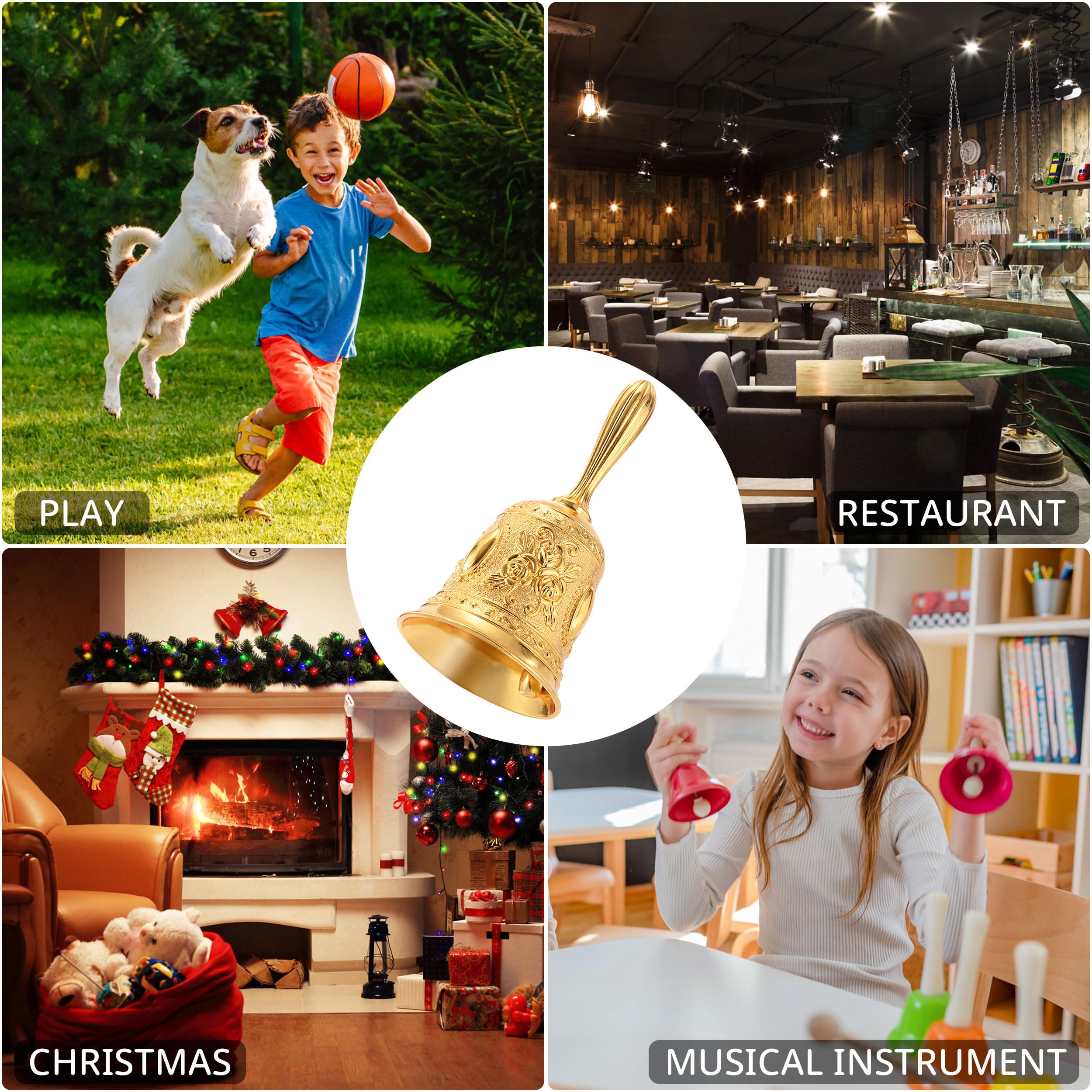 Campanello Mano In Ottone - Campana Servizio Vintage Per Matrimoni E Eventi - Foto 11