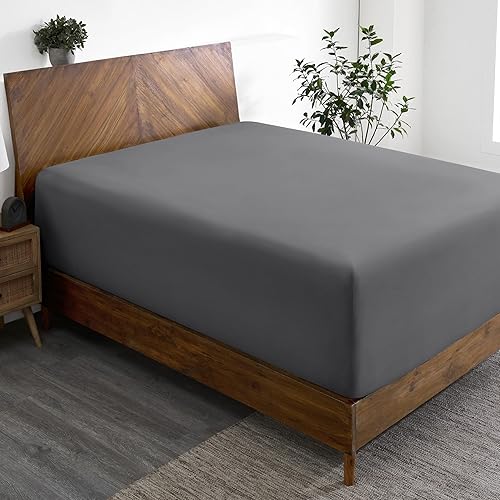 Bare Home Sábana bajera Split Queen Sábana bajera de bolsillo extra profundo Microfibra 1800 premium Ultra suave sin arrugas Sábana bajera de