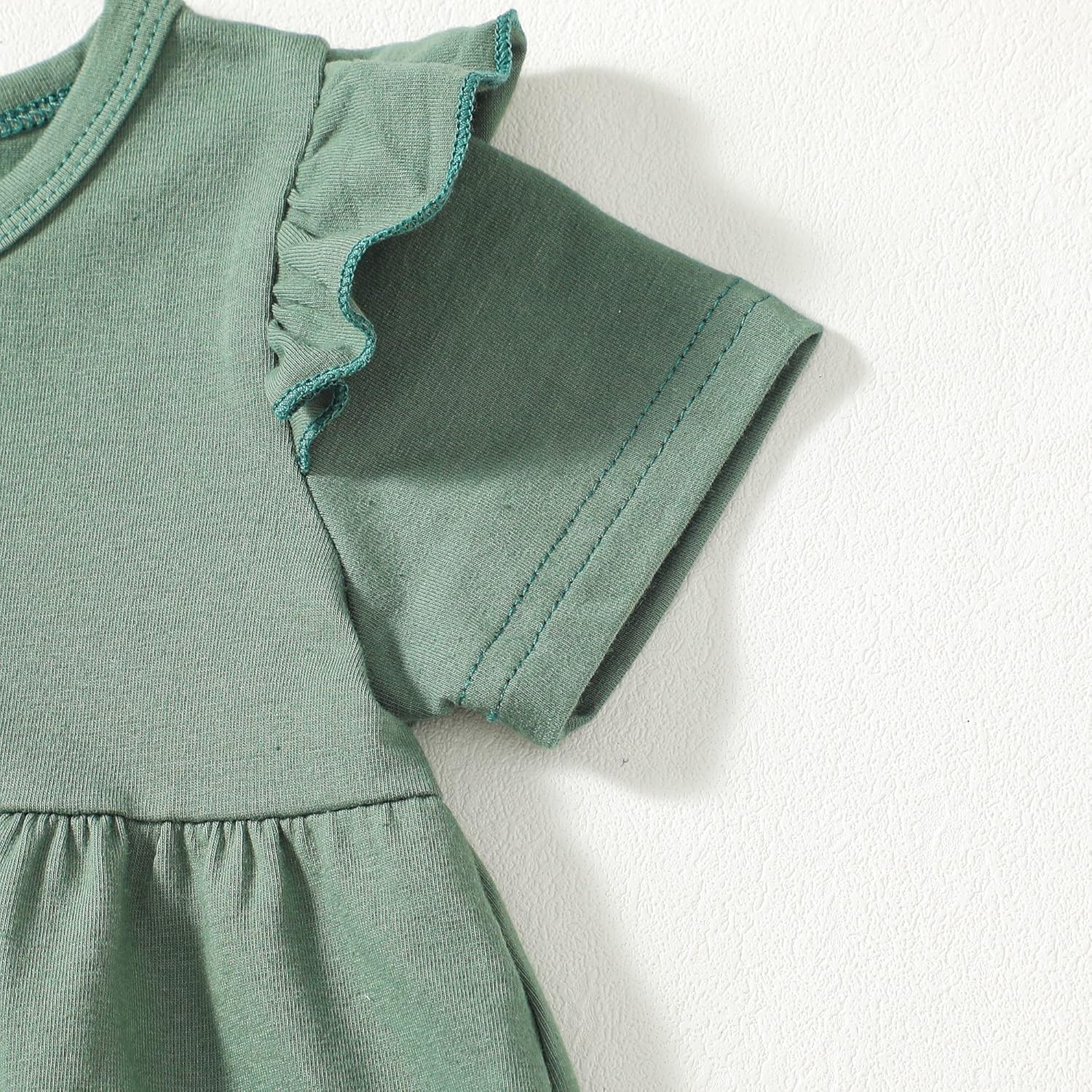 Kucnuzki Toddler Baby Girl Clothes Short Sleeve Ruffle Shirt Floral Pant Set 2 Piece Outfits For Girls Cute Clothing Set - Image 4