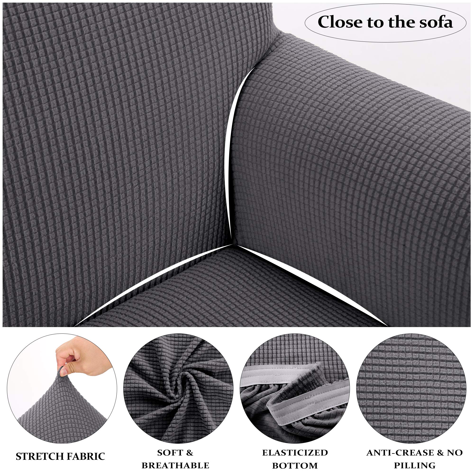 TIANSHU 3 Posti Fodera per Poltrona Reclinabile, Fodera per Poltrona Reclinabile Jacquard, Fodera per Divano Reclinabile Elasticizzata (Poltrona Reclinabile, Grigio)