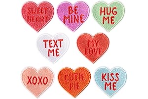8 Pcs Valentine's Day Embroidered Iron-On Patches