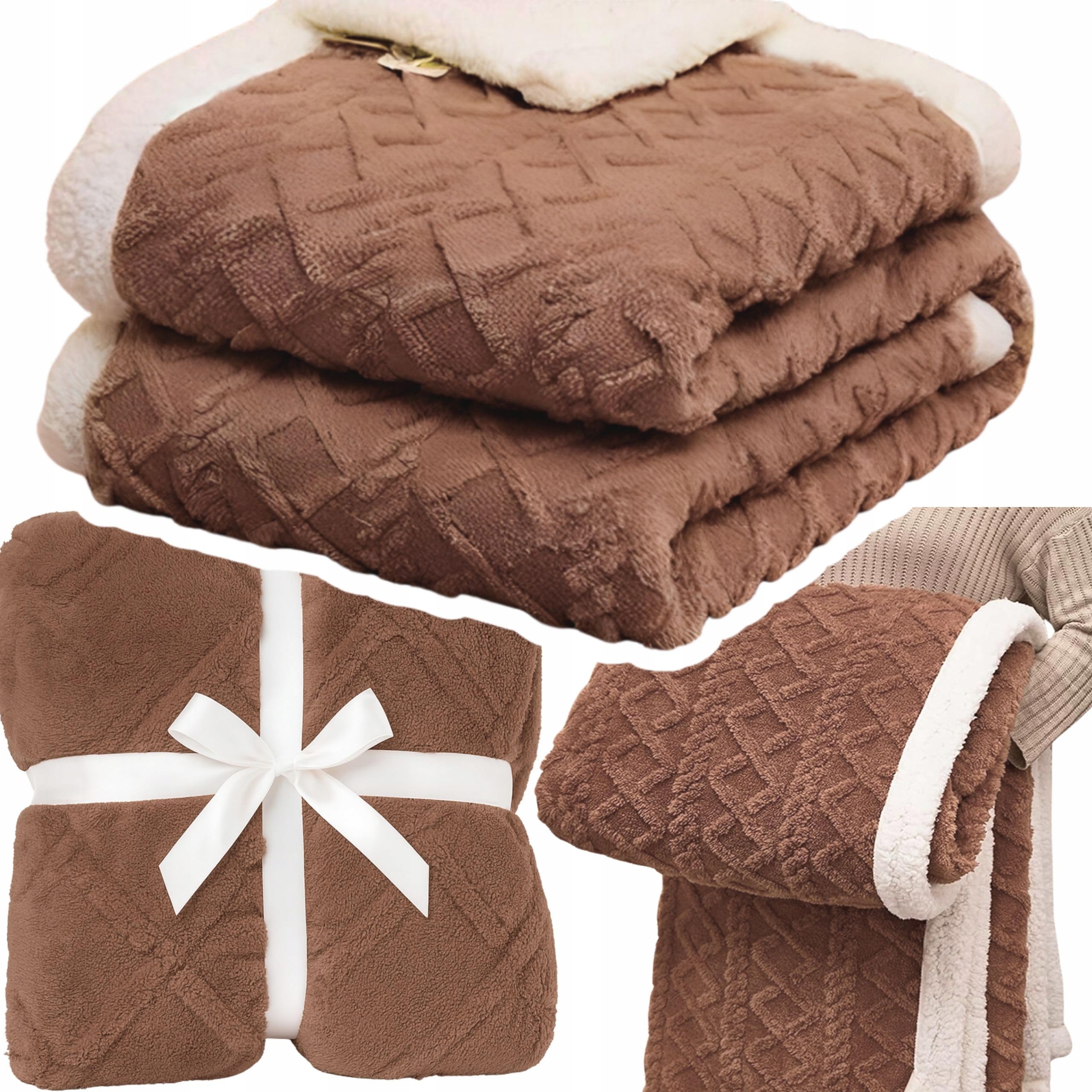 Couverture sherpa XL moelleuse pour cocooner au chaud sur le lit ou le canapé