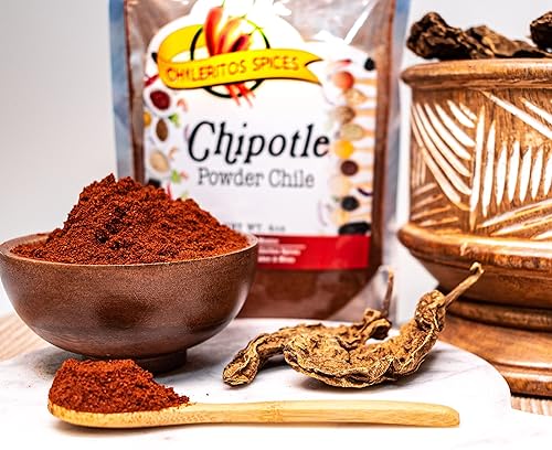 Miniatura 2 de Chile Chipotle - Bolsa resellable - Perfecto para auténticas recetas y platos mexicanos/latinos: salsas, tamales, sopas, guisos, barbacoa, etc. Por