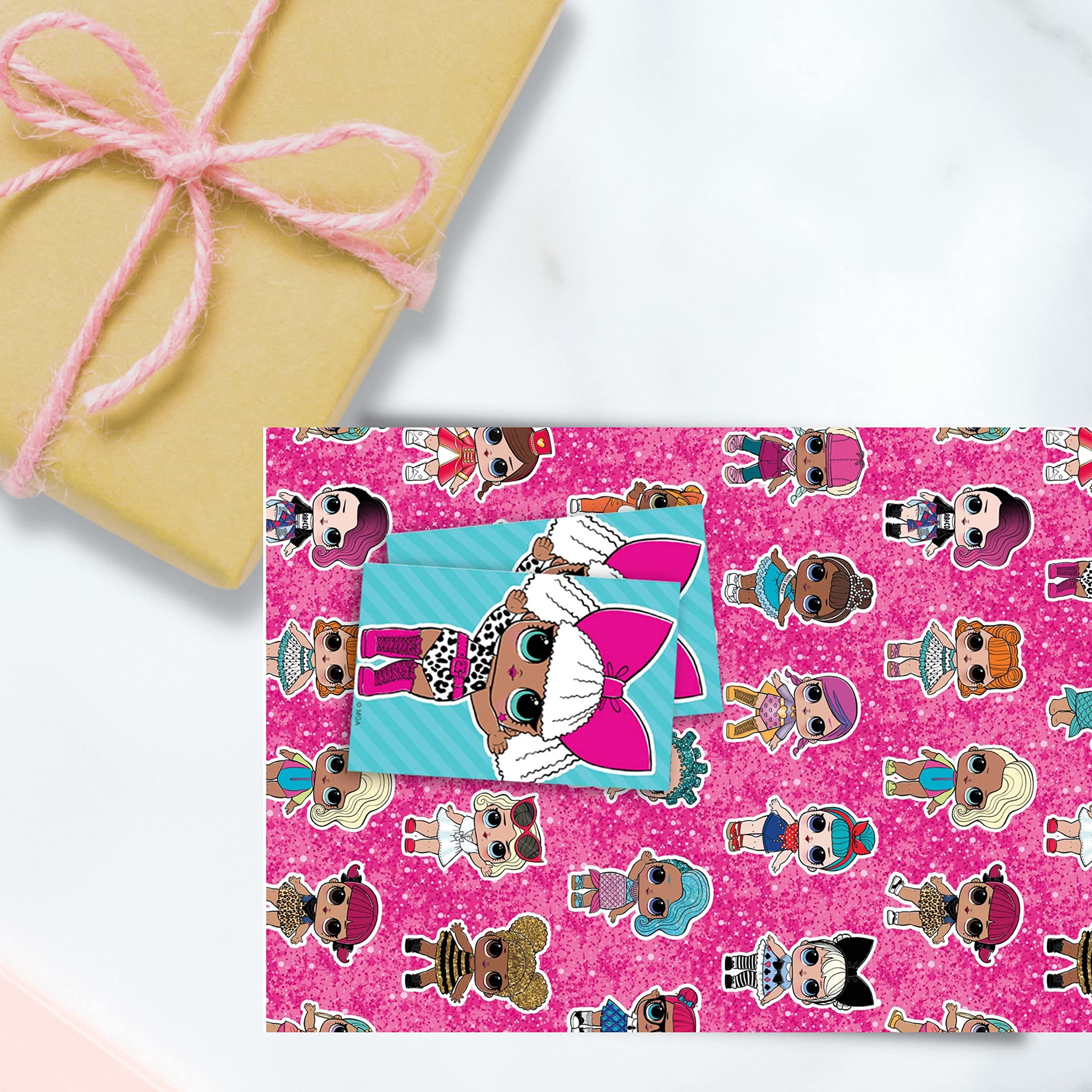 L.O.L. Surprise! Wrapping Paper 10 Sheets 10 Tags Sheet Size 70cmx50cm Official Product Responsibly Resourced - Image 3