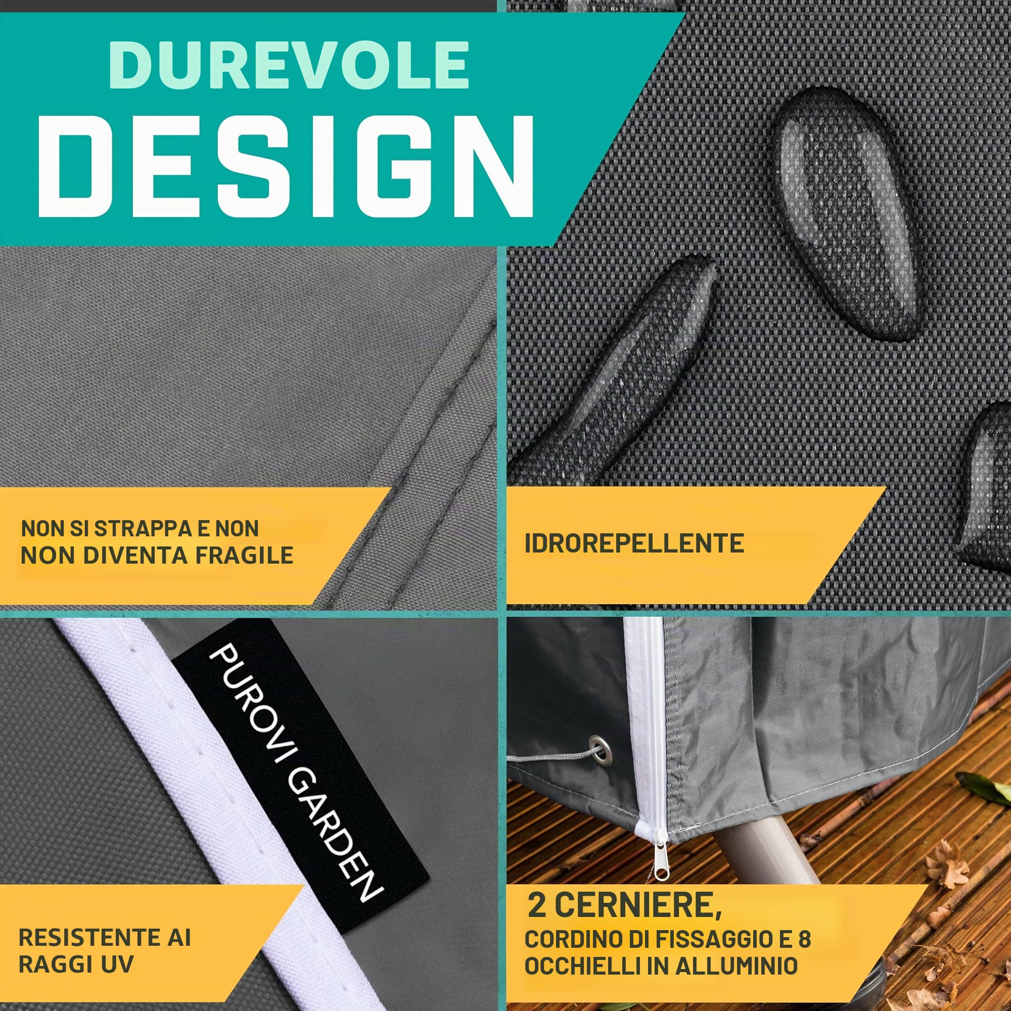 Premium Hollywood TELO di copertura per DONDOLO | Tessuto Oxford 420D | Misura universale 210 x 150 x 150 cm | Idrorepellente e resistente ai raggi UV