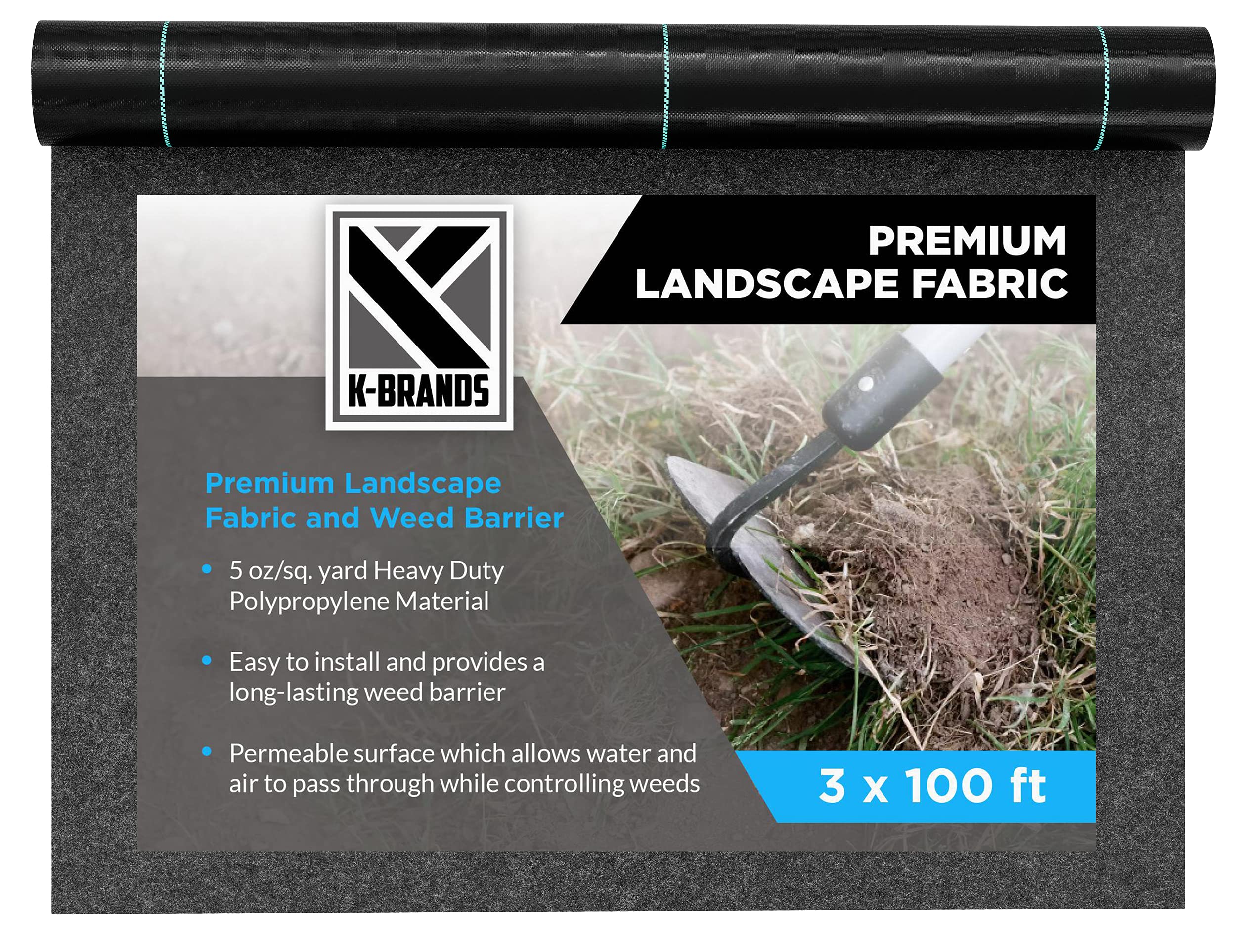 Buy KBrands 3 FT x 100 FT Garden Weed Barrier Landscape Fabric
