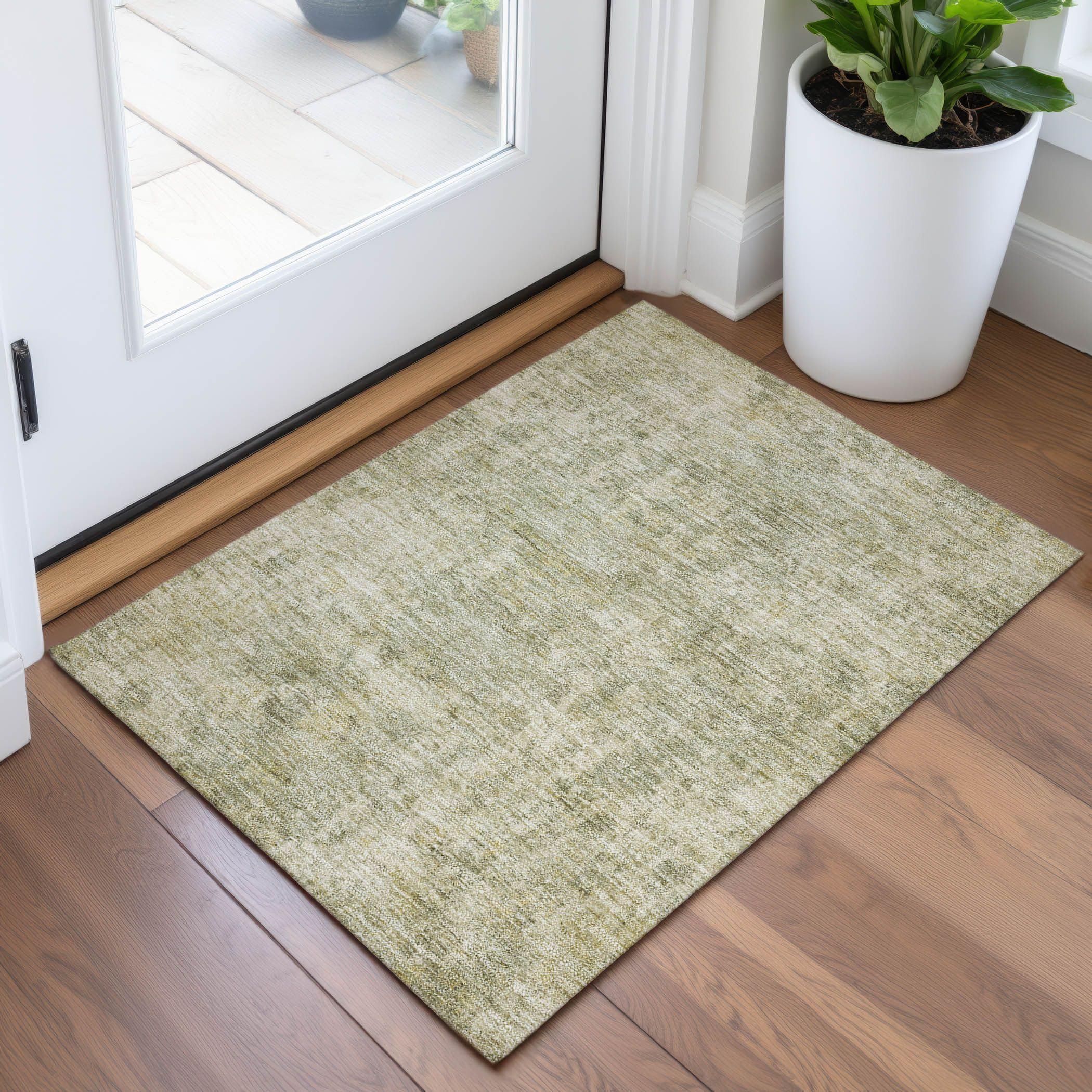 Addison Rugs Chantille ACN2061 Sage 1'8" x 2'6" Indoor/Outdoor, Machine Washable, Easy Clean, Non Shedding, Bedroom, Living Room, Dining Room, Kitchen