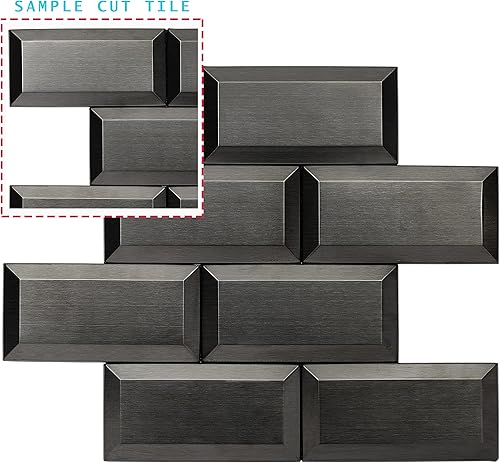 Miniatura 2 de Avant Decor Azulejos de aluminio 3D de metro, azulejos para salpicaduras de cocina para despegar y pegar  Azulejos de pared para pegar  5 x 5