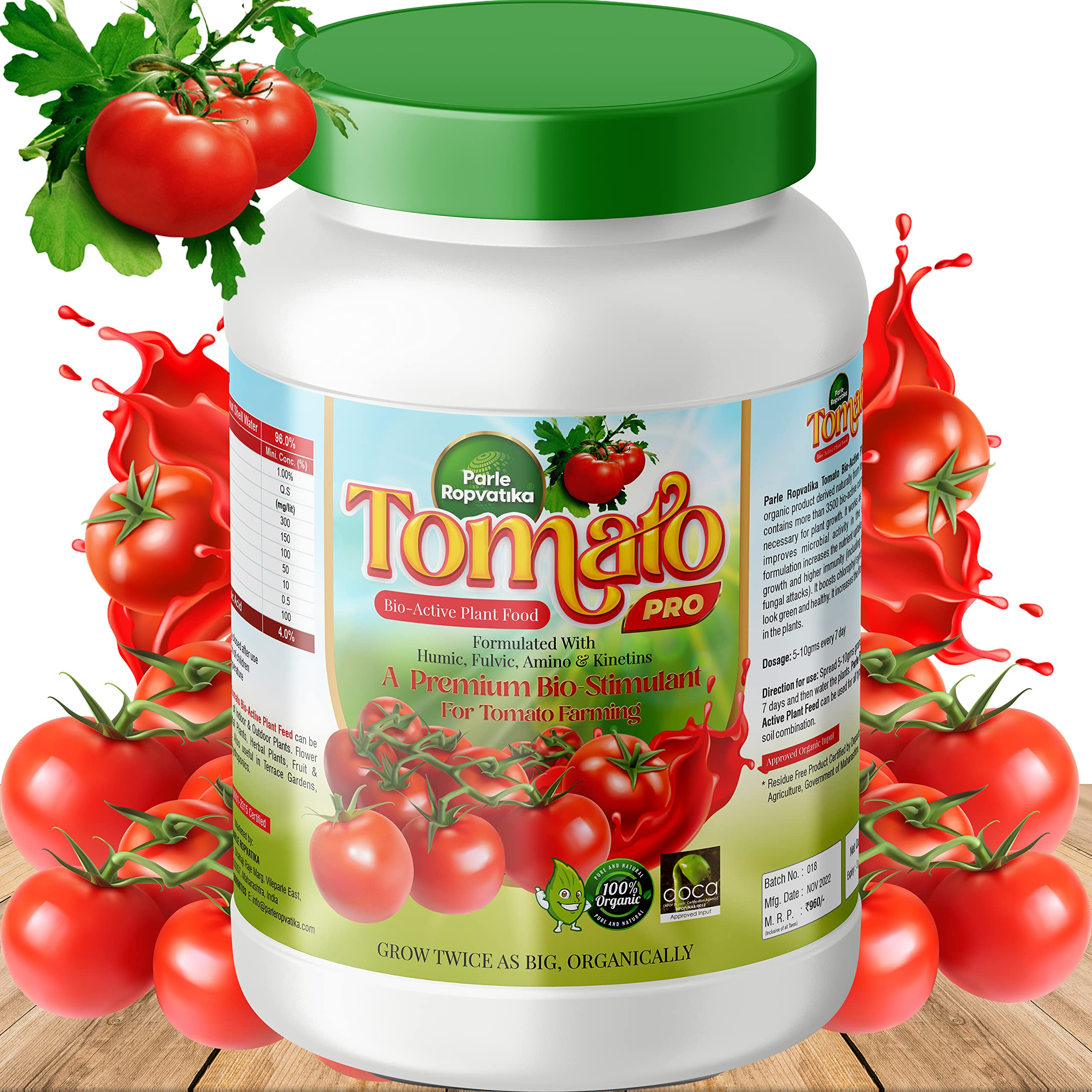 Parle Ropvatika Tomato Essential Fertilizer 500gm | Organic Soluble Fertilizer | Flower, Vegetable & Fruit Feed | All Purpose Plant Food for Indoor & Outdoor - Garden Fertilizer (B0BN42WMWV) Amazon Price History, Amazon Price Tracker