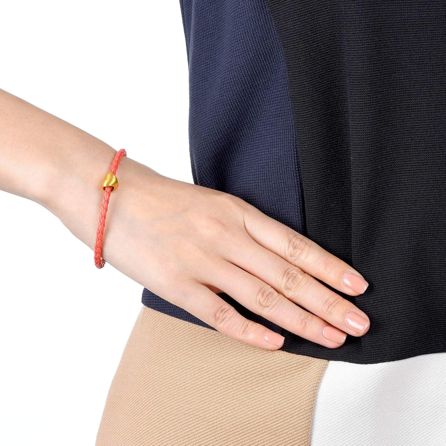 CHOW SANG SANG 999 24K Gold Charme Love Heart Shaped Charm Bracelet for Women 81322C